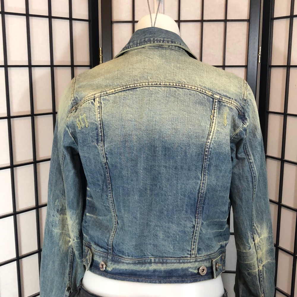 Leslie Fay distressed denim jacket - Picture 8 of 8